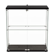 Stacked Glass Display Cabinet Collections Storage 2 Tier Shelf 2 door With Lock