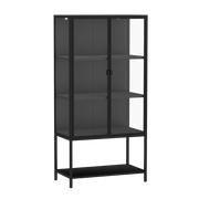 Stacked 4 Tier Modern Glass Display Cabinet 2 Door