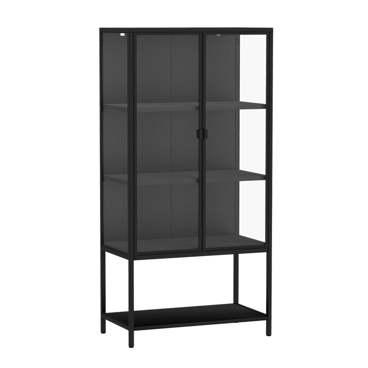 Stacked 4 Tier Modern Glass Display Cabinet 2 Door