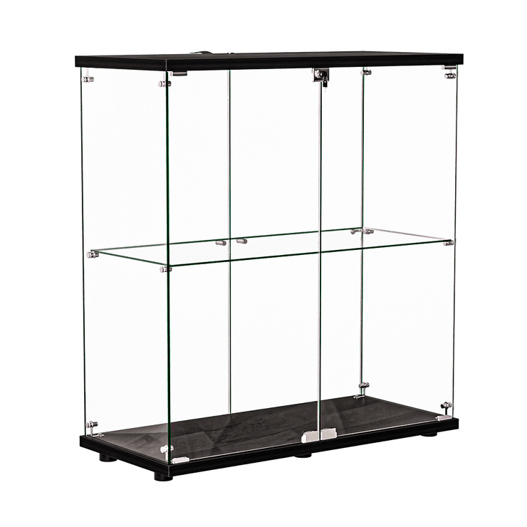 Stacked Glass Display Cabinet Collections Storage 2 Tier Shelf 2 door With Lock