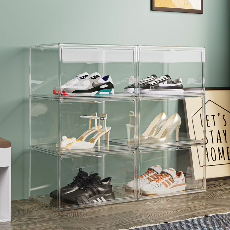 Stacked Magnetic Sneaker Display Case Clear Transparent