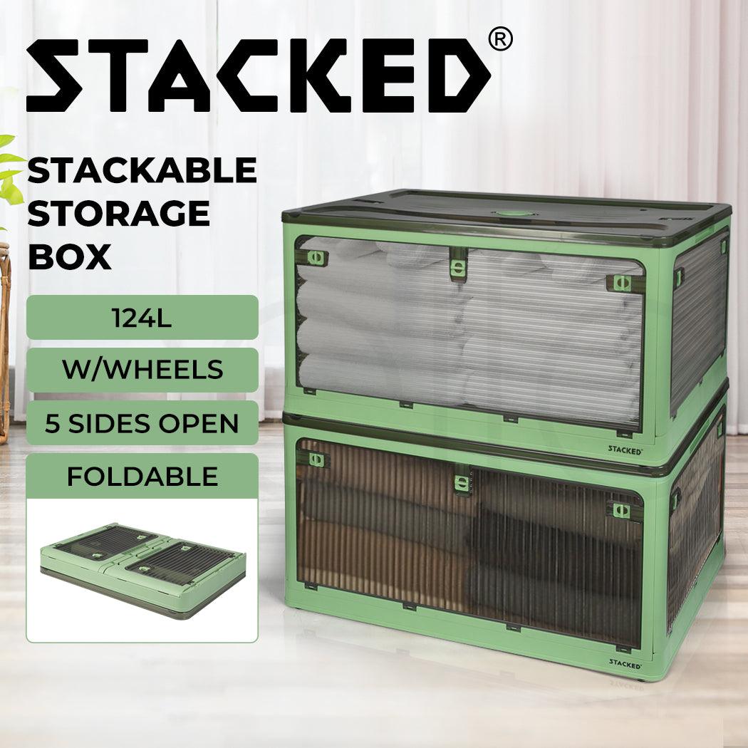 Stackles Container Stacked Storage Box Plastic Stackable Container Clothes Wardrobe ...