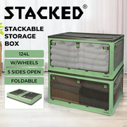 Stacked Storage Box Stackable Container - Green