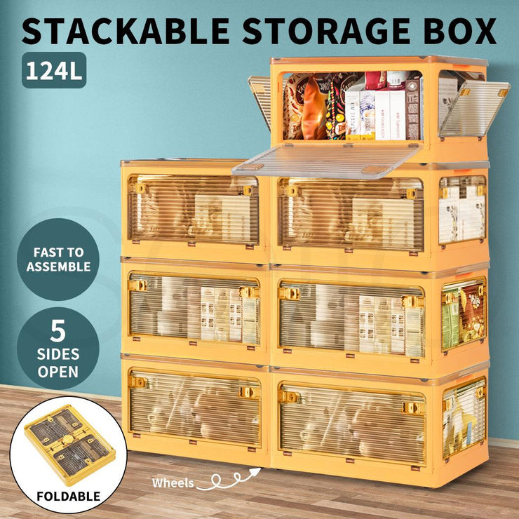Storage Containers Stackable Secure Stackable Plastic Storage Containers 28L–124L Front Opening - STACKED ...