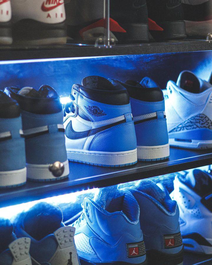 Stacked LED Shoes Storage Cabinet Sneaker Display Case Stackable Rack ...