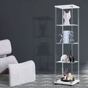 Stacked White Glass Display Cabinet