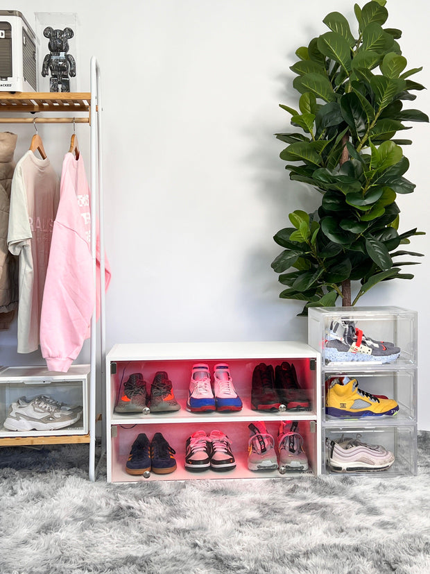 Stackable Shoe Storage Led Shoe Storage Cabinet with LED Light - White | Stacked Australia ...