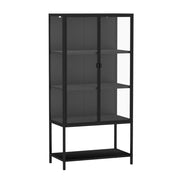 Stacked 4 Tier Modern Glass Display Cabinet 2 Door