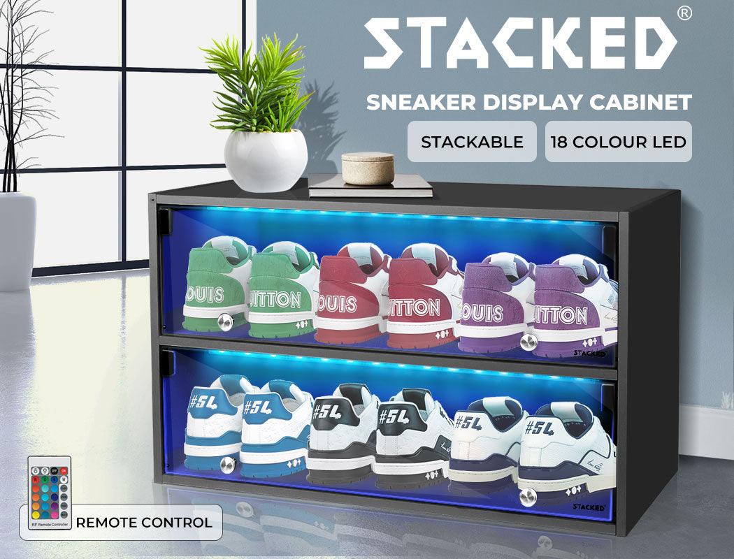 Game Rack For Shoes Shoes Storage Cabinet with LED Light - Black | Stacked Australia ...