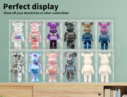 400% Bearbrick Display Show Case Acrylic Storage Box with Clear Base