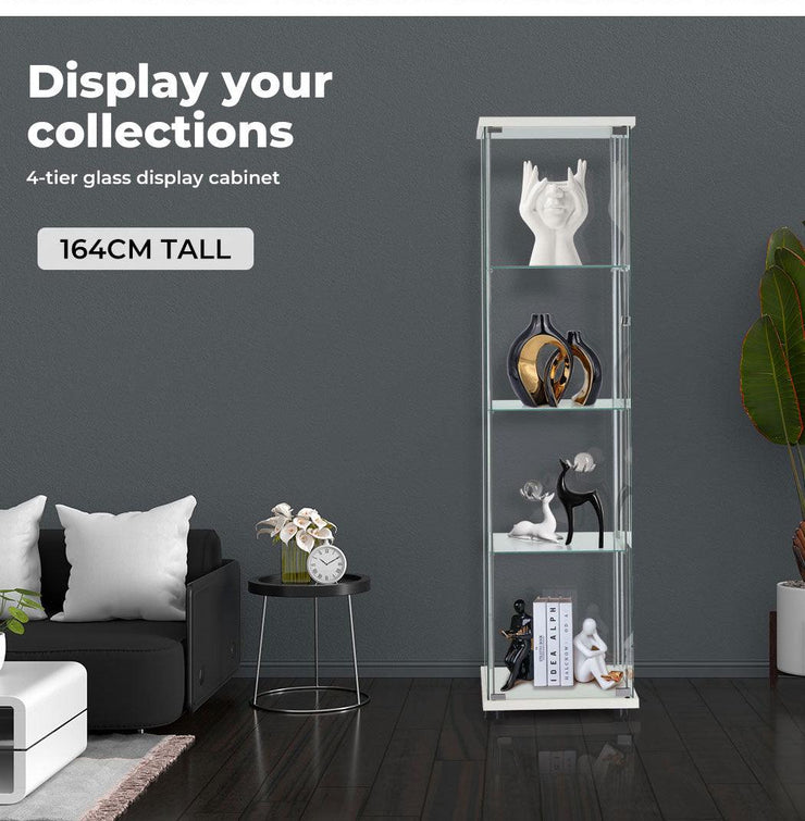 Stacked White Glass Display Cabinet