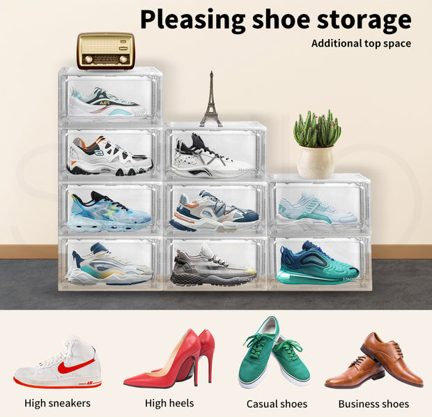 Stacked Magnetic Sneaker Display Case - White