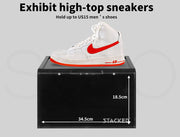 Stacked LED Sneaker Display Case With Voice Control - Black