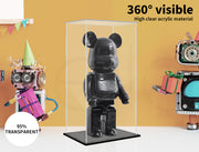 400% Bearbrick Display Show Case Acrylic Storage Box with Black Base
