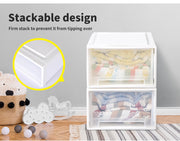 Plastic Storage Drawers Stackable Containers Box Wardrobe Clothes Organiser - Large