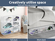 Stacked Magnetic Sneaker Display Case - White