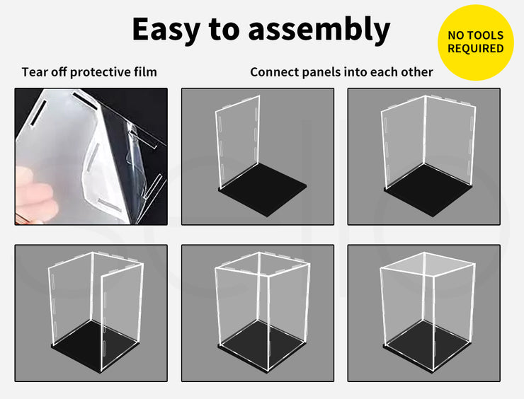 400% Bearbrick Display Show Case Acrylic Storage Box with Black Base