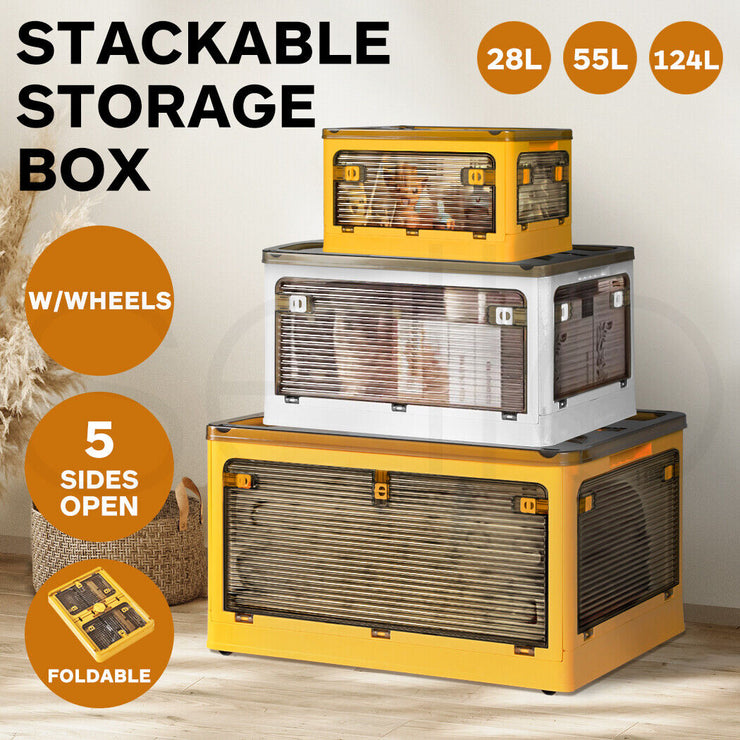 Stacked Storage Box Stackable Container - White/Yellow