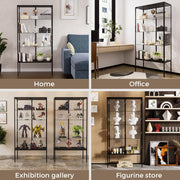 Stacked 2 Door Tempered Glass Display Cabinet 4 Tier 160m