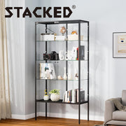 Stacked 2 Door Tempered Glass Display Cabinet 4 Tier 160m