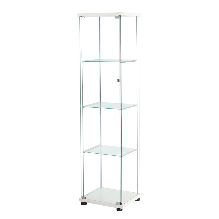 Stacked Glass Display Storage Cabinet - White