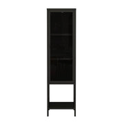 Stacked Display Cabinet With Glass Door Steel Frame Black