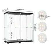 Stacked Tempered Glass Display Cabinet With 3 RGB Lights Collections Lockable