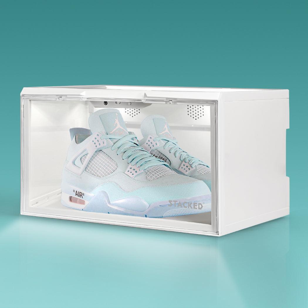 Stacked LED Sneaker Display Case With Voice Control - White – STACKED ...
