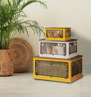 Stacked Storage Box Stackable Storage Container - White/Yellow