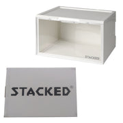 Stacked LED Sneaker Display Case With Voice Control - White