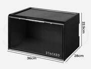Stacked LED Sneaker Display Case With Voice Control - Black