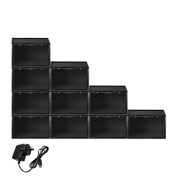 Stacked LED Sneaker Display Case With Voice Control - Buy Bulk (10pcs)